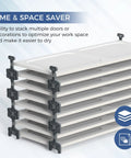 Must Have New Magic Racks Door Painting Drying Rack Set For Cabinets And Trim stacked doors drying efficiently