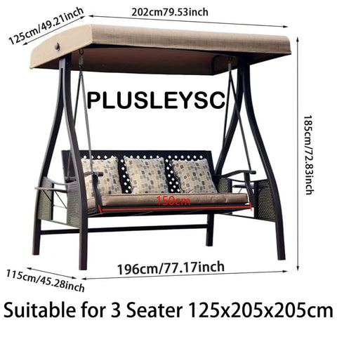 Patio Mosquito Netting With Zipper For Outdoor Use Waterproof Tent Mesh Screen For Porch Swing 3 Seater 125x205x205 Cm