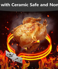 Roasting chicken above Replacement Heating Element For Char-Broil Patio Bistro TRU-Infrared Electric Grill flame