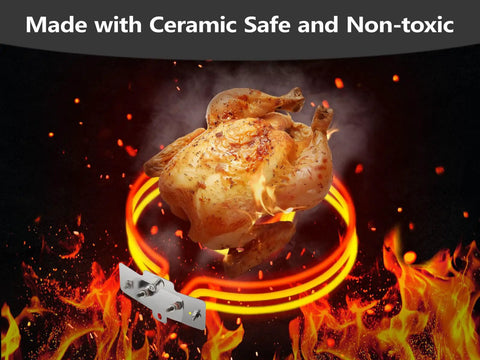 Roasting chicken above Replacement Heating Element For Char-Broil Patio Bistro TRU-Infrared Electric Grill flame