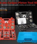 Pro Grade 24 Piece Disc Brake Caliper Wind Back Tool Set With Piston Backer And Left And Right Thrust Bolts, 18 Adapters