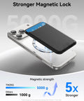 Ultra Slim MagSafe Wallet Card Holder For iPhone 17 16 15 14 13 12 Pro Max Plus Air Series shown with strong magnetic lock