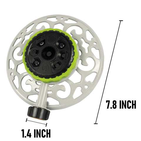 Adjustable Turret Metal Sprinkler With 8 Modes For Lawn And Yard Watering No Nonsense Rust Resistant Aluminum Alloy Base