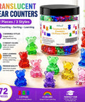 Kid Approved Counting Bears And Math Counters With Storage Bin Montessori Color Sorting Toys For Toddlers Preschool Stem Learning Hands On Manipulatives Built Tough Classroom Must Haves in vibrant colors with a storage jar.