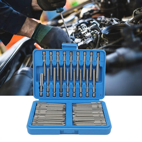 SIXRUN Supercharged 50 Piece Security Bit Set With Magnetic Driver Kit Featuring Tamperproof Torx Hex Spline Tri Wing Bits for engine repair