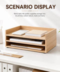 3 Pack Stackable Wood Letter Trays For A4 Paper Documents Mail Files Folders And Receipts Office Desk Organization Perfect For Home Office