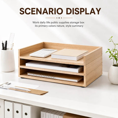 3 Pack Stackable Wood Letter Trays For A4 Paper Documents Mail Files Folders And Receipts Office Desk Organization Perfect For Home Office