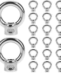 Rock Solid Boss Level Marine Grade Stainless Steel Lifting Eye Nuts 20 Pack 3/8 Inch Unc Threads arranged in a grid.