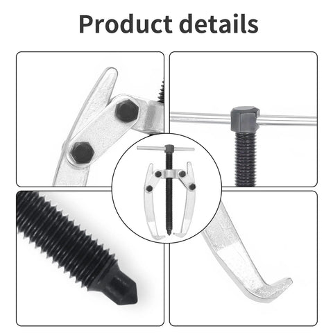 Close-up details of Beefed Up 2 Jaw Gear Puller Set 2.5 Inch Universal Bearing Extractor Tool 65mm Reach High Carbon Steel Puller