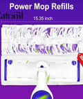 20 Pack Disposable Power Mop Pads Compatible With Swiffer Power Mop Multi Surface And Wood Mop Refills For Quick Cleanups No Mess Mopping And Pet Hair Removal Easy Fit For Fast Mopping, 15.35 x 5.5 inch