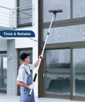 Man using 12Ft Telescopic Extension Pole With 3 To 8 Ft Adjustable Reach For Painting And Cleaning on window