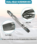 Dual-head screwdriver for Stainless Steel License Plate Screws Kit With M6x20mm Hardware, showing flat and Phillips heads.