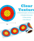 3 Inch Archery Target Stickers Self Adhesive Paper Targets with peel and stick backing, roll displaying colorful targets