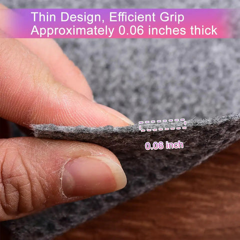 Close-up of Non Slip Mattress Gripper and Area Rug Felt Pad showing 0.06 inch thickness for anti-slip performance