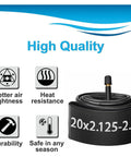 Heavy Duty 20 Inch Bike Inner Tubes Kit 2 Pack Fits 20x2.125 To 2.40 Includes 2 Rim Strips Schrader Valve Thick Butyl Rubber Flat Resistant