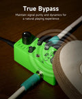 Mini Modulation Pedal With 11 Classic Effects Chorus Flanger Tremolo Phaser Vibrato Rotary Liquid Auto Wah Stutter Ring Low Bit on stage floor with cables