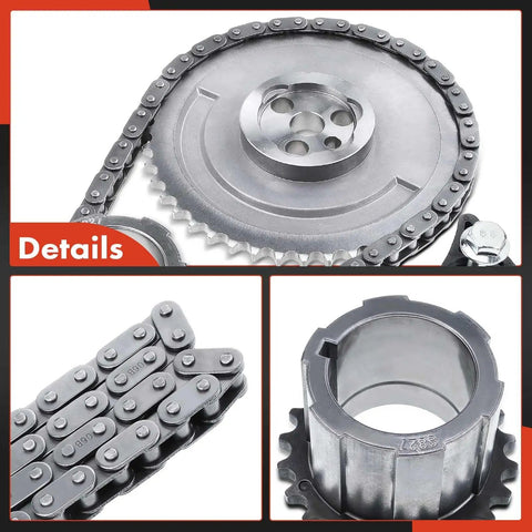 Beefed-Up Engine Timing Chain Kit With Damper And Sprocket For OHV V8 4.8L 5.3L 6.0L Fits Chevy GMC Pontiac SUVs Trucks Including Silverado