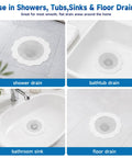 Super Slick Disposable Shower Drain Hair Catchers, 40 Pack Flower Mesh Grates on shower and sink drains for clogs.