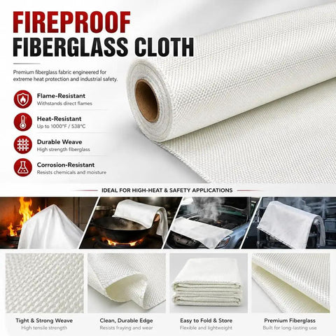 Fireproof Fiberglass Welding Cloth For Pipes And Equipment That Keeps Your Gear Safe From Sparks Spatter And High Heat