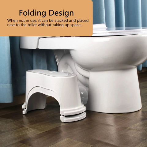 7 Inch Toilet Stool With Split Two Piece Movable Foot Rests Go To Stackable Space Saving Squatting Aid For Adults under toilet