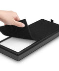 HEPA Replacement Filter For 8000 Elite Pro Series Air Purifier with 2 HEPA Filters and a Carbon Pre Filter being held