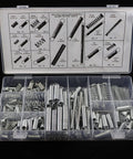 Heavy Duty Steel Wire Extension Spring Replacement Kit, 200 Piece Spring Assortment With Zinc Plated Coils in a plastic case