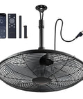 Outdoor Patio Ceiling Fan With Remote And App Control, 20 Inch, IP65 Waterproof, Quiet DC Motor, plug-in hanging caged fan