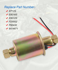 Universal Electric Fuel Pump For Gas, Diesel, Marine And Carbureted Engines, Replaces OE Pump, shown with part numbers listed