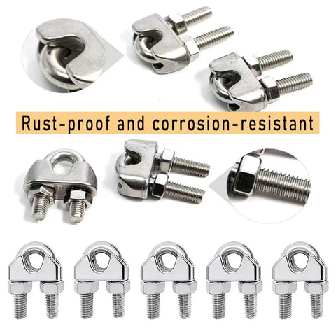 Dead Simple Stainless Steel Wire Rope Clips 20 Pack Heavy Duty Quarter Inch Cable Clamps Lock It Down Secure Garden Racks Boats And Towing Lines With Top Shelf Rust Proof Build