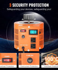 Auto Variable Voltage Transformer 2000VA For US Plug With 0 To 130V Output 110V Input LCD Display 15 Amp Max 4 Extra Fuses