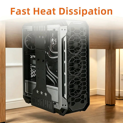 Hella Sturdy Under Desk Computer Mount Gonna Lock Your Main Rig Tight fits mid size cases for fast heat dissipation under desk.