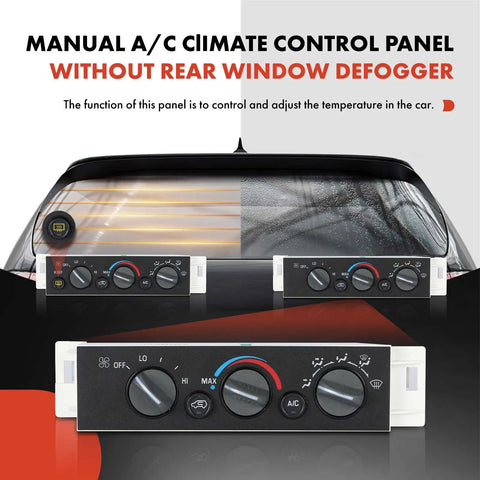 HVAC Heater Control Panel Climate Control Module Without Rear Window Defogger For Chevy Cadillac And GMC Vehicles display