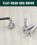 Quarter Twenty By One And A Half Inch Flat Countersunk Socket Cap Screws With Hex Drive; 304 Stainless Steel in 25 Pack