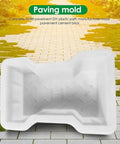 DIY Concrete Block Paving Model For Garden Paths And Patios Portable Driveway Kit shown in rectangular white polypropylene mold