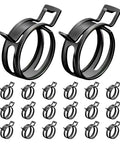 20 Piece Spring Band Clamps Kit DIY Friendly For Fuel Lines And Hoses One Half Inch Inner Diameter 12mm Manganese Steel Vehicle Clips