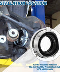 Front Left And Right Auto Locking Hub Actuator For 4x4 4WD IWE System Fits Ford F150 2004-2015 Expedition 2003-2015 Lincoln Navigator 2003-2015 Front Wheel Hub Lock Replacement shown installed between axle and wheel hub