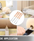 VEVOR wood turning tools 4pc set with wooden handles and carbide cutters (front view)