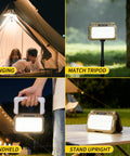 Ultra Bright 1500 Lumen Folding LED Camping Lantern with USB C Rechargeable Power in use for camping and lighting setups