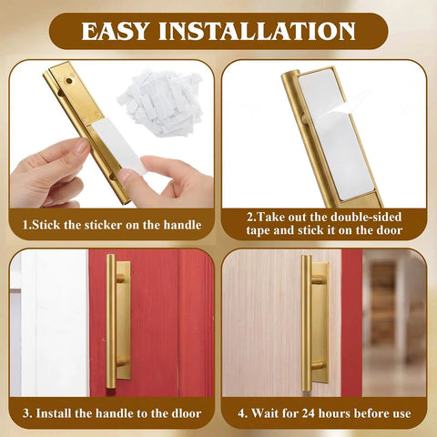 Installation guide for 50 Pack Self Stick Push Pull Helper Drawer Pulls Stick On Cabinet Handles Abs Plastic Adhesive Door Hardware Gold Finish