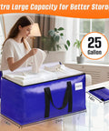 Woman organizing clothes in Eight Pack Heavy Duty Moving Bags With Backpack Straps And Carry Handles 93 L 25 Gallon Blue