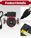 Stainless Steel Hot Water Circulator Pump Replacement for UPS15-55SFC 59896773 showing three-speed control and power cord.