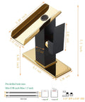 Super Dope Black And Gold Brass Single Handle Rgb Led Waterfall Bathroom Faucet dimensions and diagram