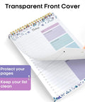 To Do List Notepad For Work And Home, Undated Daily Planner With 52 Sheets, 9.8 By 6.5 Inches, transparent front cover detail