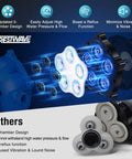 Comparison of five-chamber vs three-chamber design in Workhorse Five Chamber Self Priming Diaphragm Water Pump 7 GPM 70 PSI 110V AC.