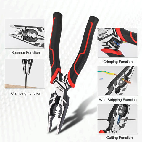 Pro Wire Stripper Tool 8 Inch Multifunctional Linesman Pliers Cable Cutter Wire Strippers Electrical Terminal Crimping Tool