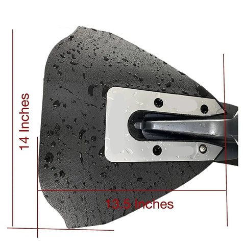Whale Tail Hydrofoil Stabilizer For Boat Outboards 8 To 40 HP showing size dimensions 14x13.5 inches with bolt-on hardware