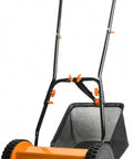 Lightweight 16 Inch Push Lawn Mower With Rear Roller For Stripes Four Adjustable Cutting Heights From 0.6 To 1.6 Inches Heavy Duty Steel Blades 6.5 Gallon Grass Catcher No Fuss Push For Quick Yard Work