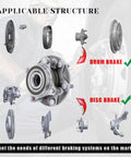 Diagram of front left and right wheel bearing hubs assembly for Toyota 4Runner Tacoma FJ Cruiser and Lexus GX460 GX470 with ABS.