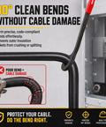 Heavy Duty 12 Inch Cable Bender Tool For Easy Bending Max 350 MCM Copper Aluminum Wires In Electrical Panels showing a clean bend without damage.