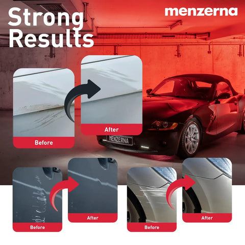 Heavy Cut Polishing Compound For Deep Scratches And Swirls That Removes Sanding Marks Holograms And Fine Defects Silicone Free Buffing Polish For Scratch Repair Professional Grade Car Detailing 8 Fl Oz before and after results on car scratches
